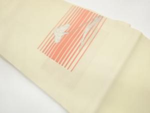 絽カットワーク色紙に花模様織出し名古屋帯